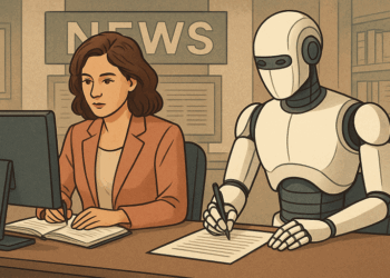 في غرفة الأخبار… حين جلست الآلة إلى جواري