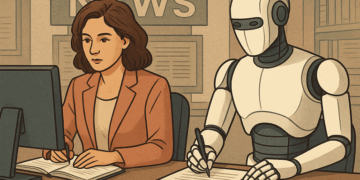 في غرفة الأخبار… حين جلست الآلة إلى جواري