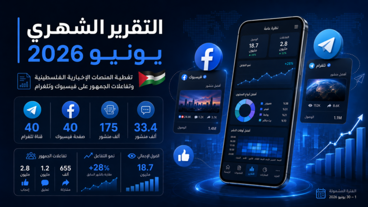 قراءة في أداء المنصات الإخبارية الفلسطينية خلال يونيو 2026